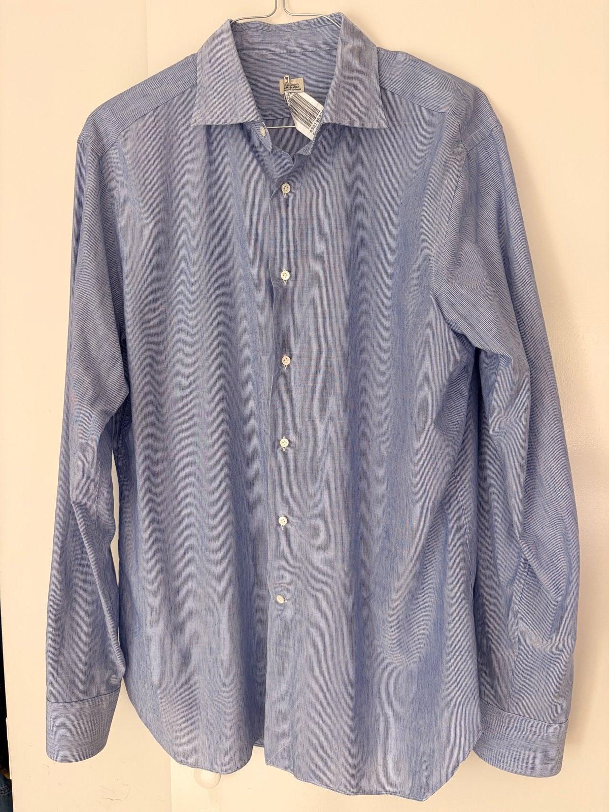 Gherardi per OGER overhemd Mt. XL 44 linnen, Kleding | Heren, Ophalen of Verzenden, Zo goed als nieuw, Blauw, Halswijdte 43/44 (XL)