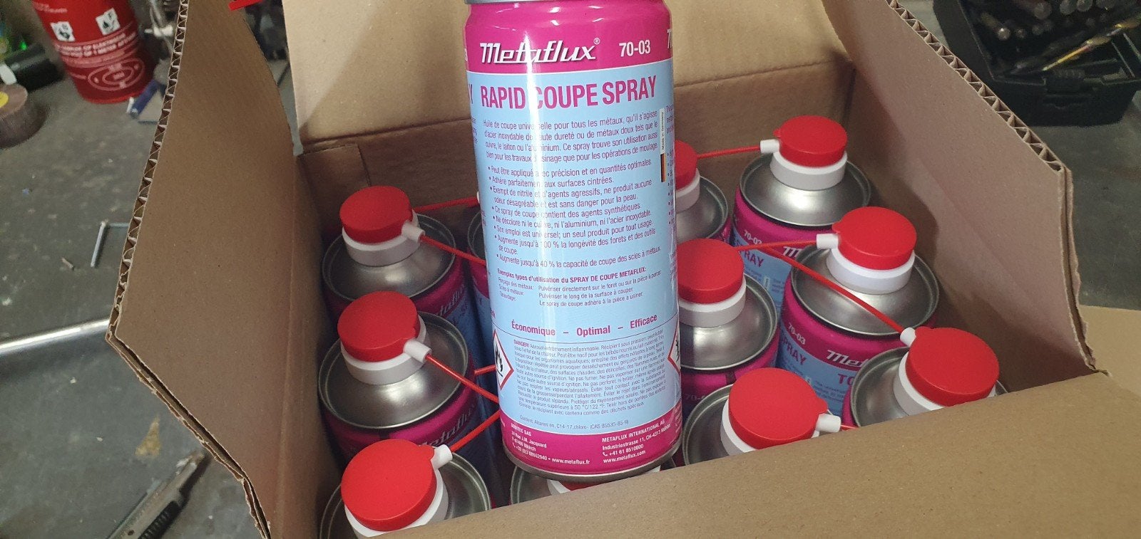 Metaflux Snijolie boor olie Toolspray spuitbussen 12 stuks, Ophalen of Verzenden, Nieuw