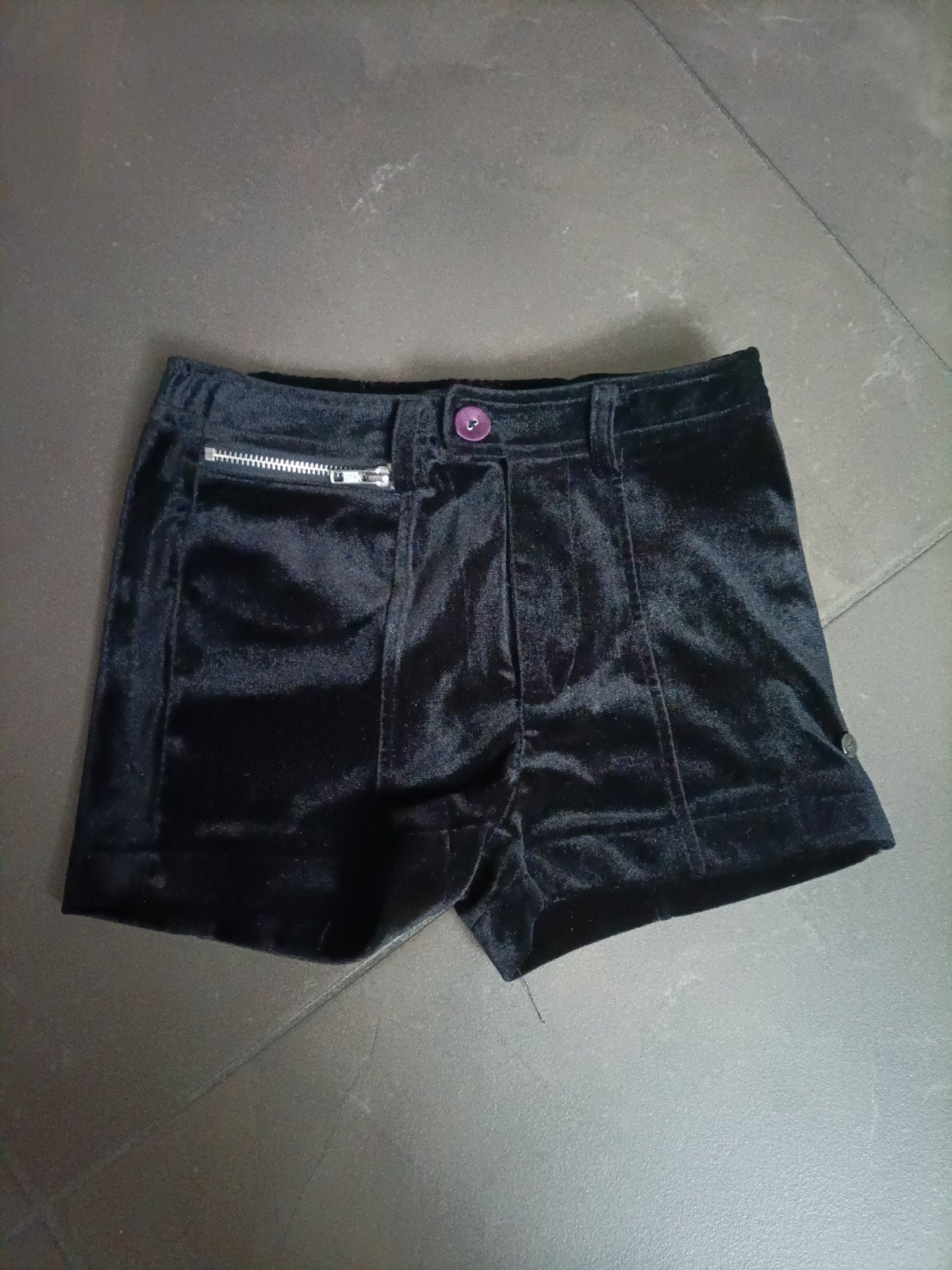 Frankie & Liberty fluwelen shorts maat 12, Maat 38/40 (M), Kort, Zwart, Frankie & Liberty