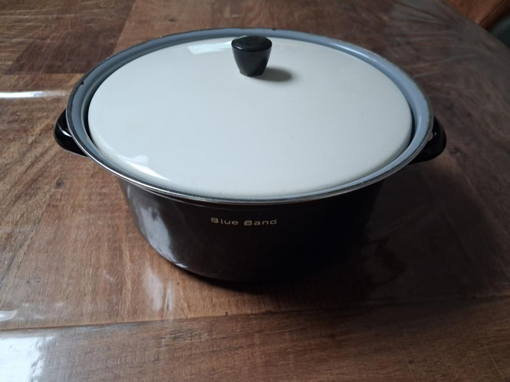 uit oma's keuken vintage bleu band braadpan, Ophalen, Overige materialen, Gebruikt, Inductieplaat