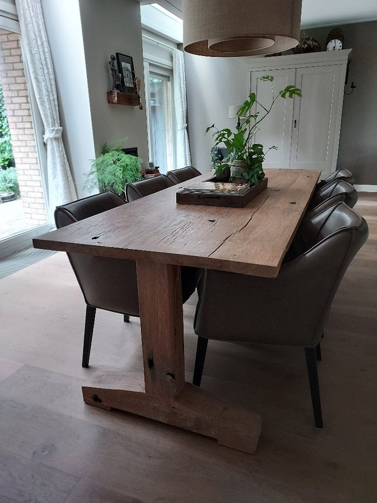 Eetafel, robuust, landelijk, Ophalen, 50 – 75, Gebruikt, Eikenhout