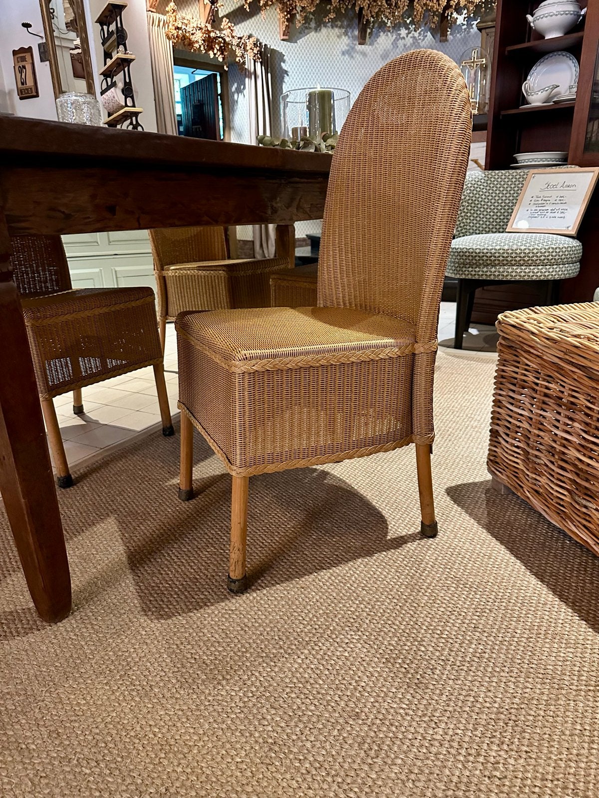 Rotan eetkamerstoel met hoge rugleuning 4 stoelen, Ophalen