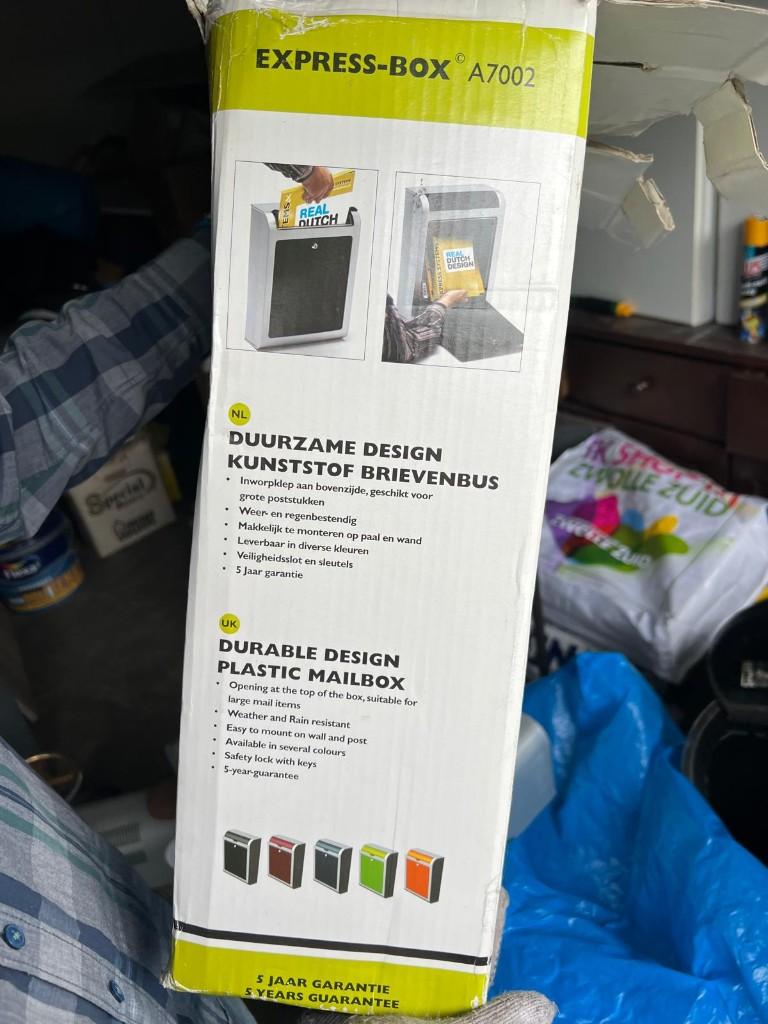 Brievenbus nieuw zonder sleutel in doos, Tuin en Terras, Ophalen, Nieuw, Overige materialen, Wandbrievenbus