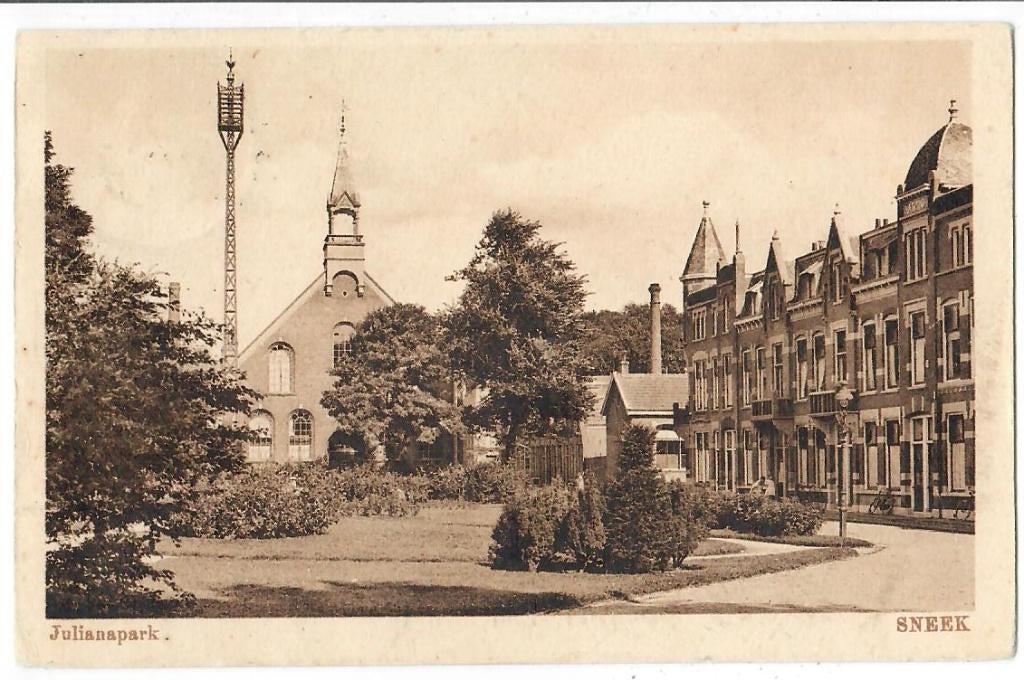Sneek - Julianapark, Verzamelen, Ansichtkaarten | Nederland, Verzenden, 1920 tot 1940, Gelopen, Friesland