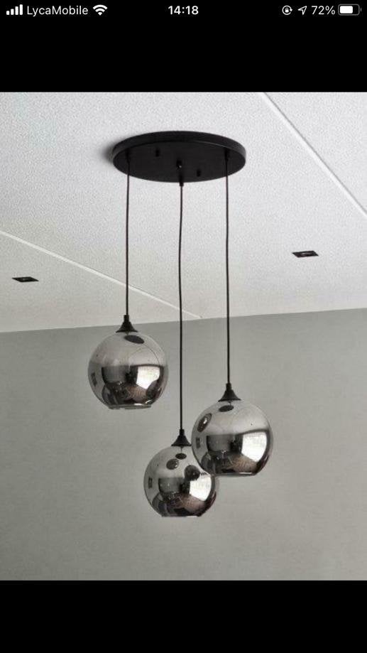 HANGLAMP SMOKE GLASS ERIC KUSTER STYLE 3 LICHTS SMOKE GLADD, Huis en Inrichting, Lampen | Hanglampen, Ophalen of Verzenden, Zo goed als nieuw