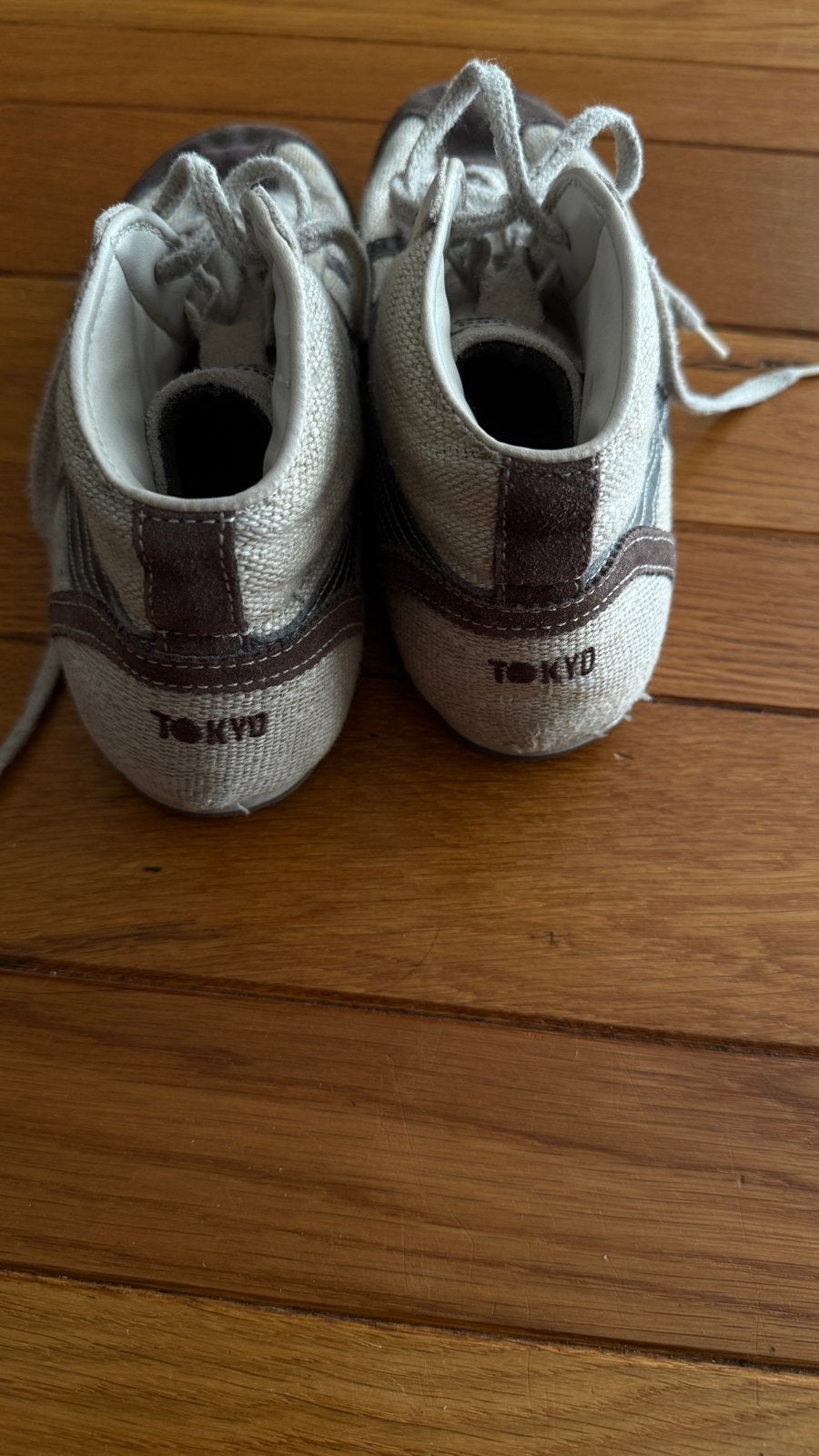 Onitsuka Tiger Sneakers - Maat 40,5 - Beige Stof, Ophalen, Gedragen, Beige, Sneakers of Gympen