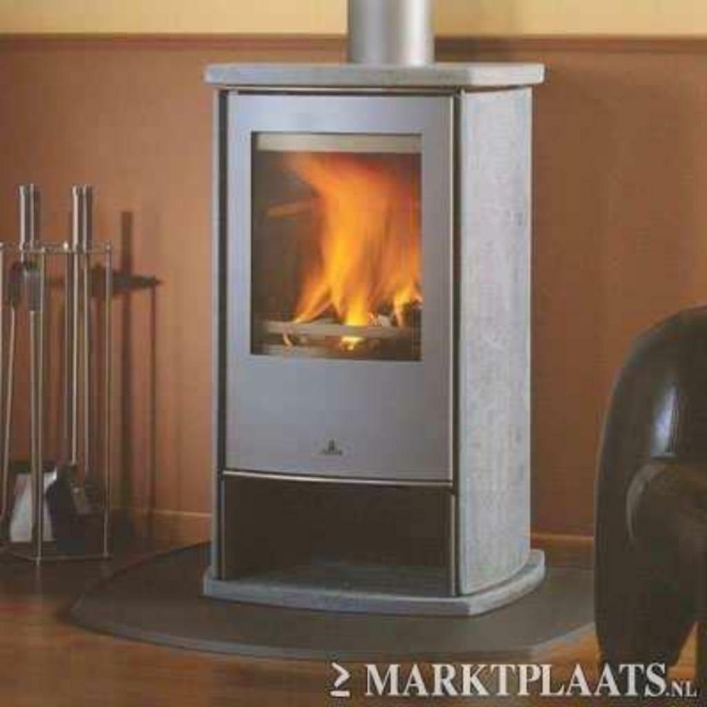 te koop zgan BARBAS eco 75 8 kw speksteenkachel, Huis en Inrichting, Kachels, Zo goed als nieuw, Hout, Vrijstaand