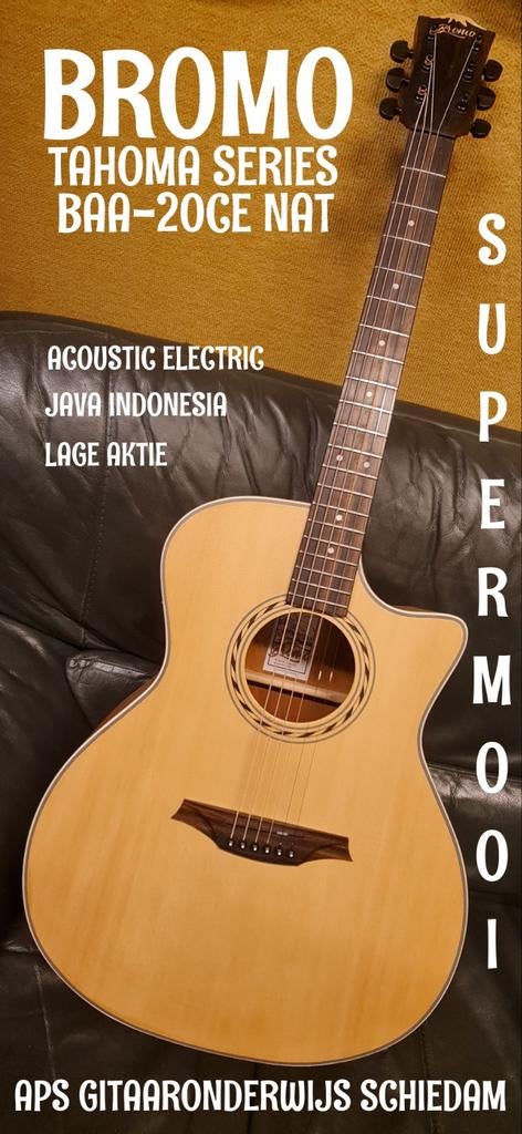 NIEUWE BROMO BAA-2CE ACOUSTIC GUITAR WITH EQ JAVA INDONESIA, Muziek en Instrumenten, Snaarinstrumenten | Gitaren | Akoestisch