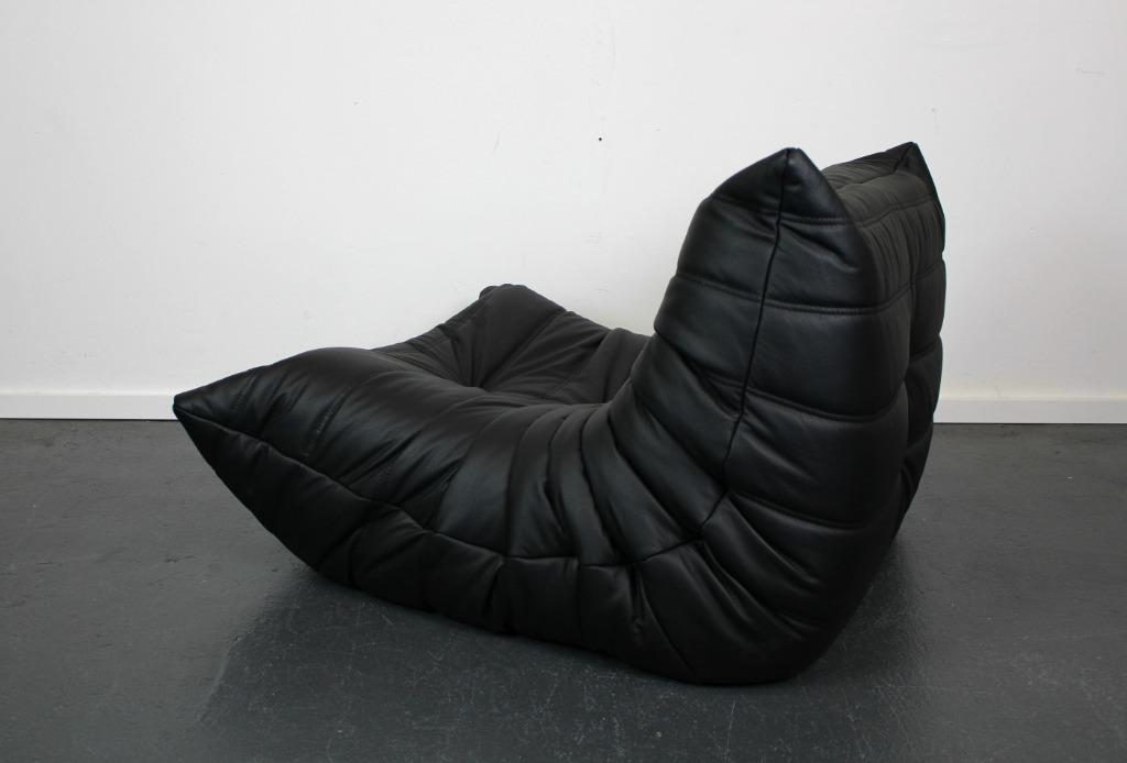 Ligne Roset Togo 1-zits, zwart leer, Huis en Inrichting, Banken | Sofa's en Chaises Longues, Ophalen, Nieuw, 75 tot 100 cm, Leer