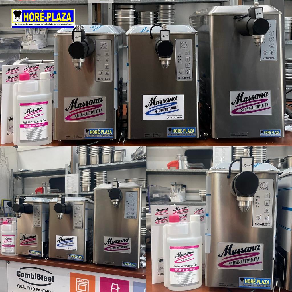 Slagroom machines Mussana 2Ltr Pony | 4 Ltr Boy | 6 Ltr Lady, Zakelijke goederen, Horeca | Keukenapparatuur, Ophalen of Verzenden