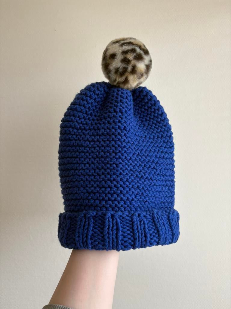 I Love Mr Mittens • Kobalt blauwe beanie / muts, Ophalen, Zo goed als nieuw, Muts
