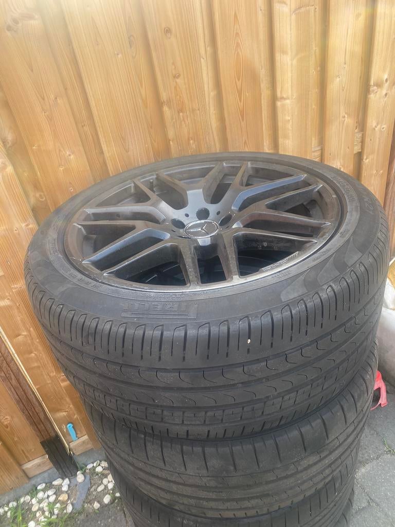 Mercedes AMG 21 inch velgen Incl banden, 5x112, 10J ET46, Auto-onderdelen, Banden en Velgen, Ophalen, Gebruikt, Band(en), 21 inch