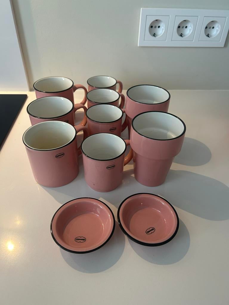 Cabanaz Servies Set roze, Ophalen of Verzenden, Gebruikt