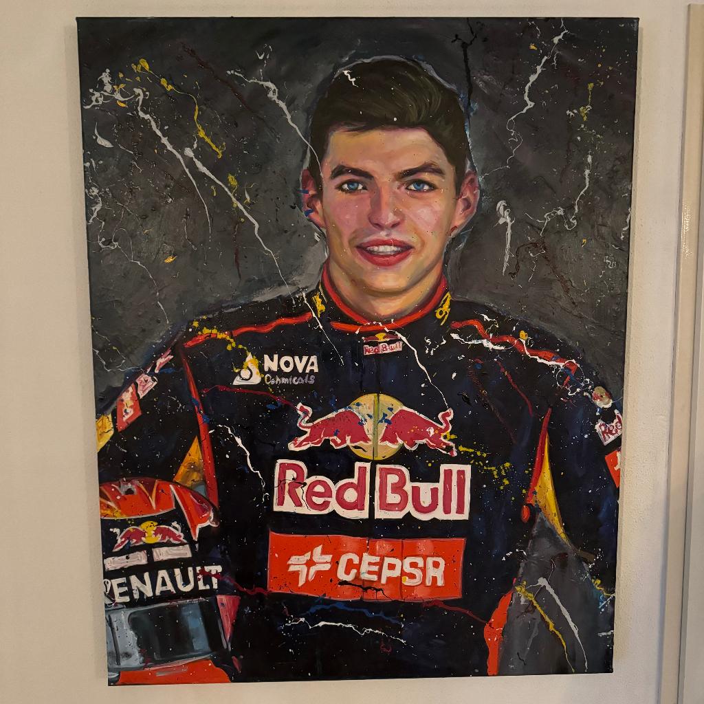 Schilderij van ALEX LORECI - Max Verstappen, Ophalen of Verzenden