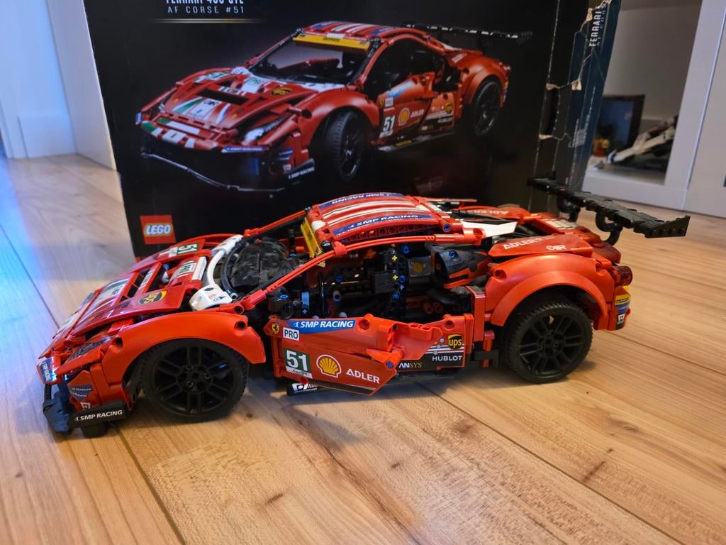 Lego Technic Ferrari 488 GTE - Raceauto 42125, Ophalen of Verzenden, Zo goed als nieuw, Complete set, Lego