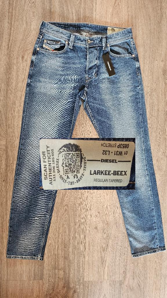 NIEUWE Diesel LARKEE-BEEX W31 L32 = 31x32 -regular tapered, DIESEL, Diesel, Blauw, Nieuw