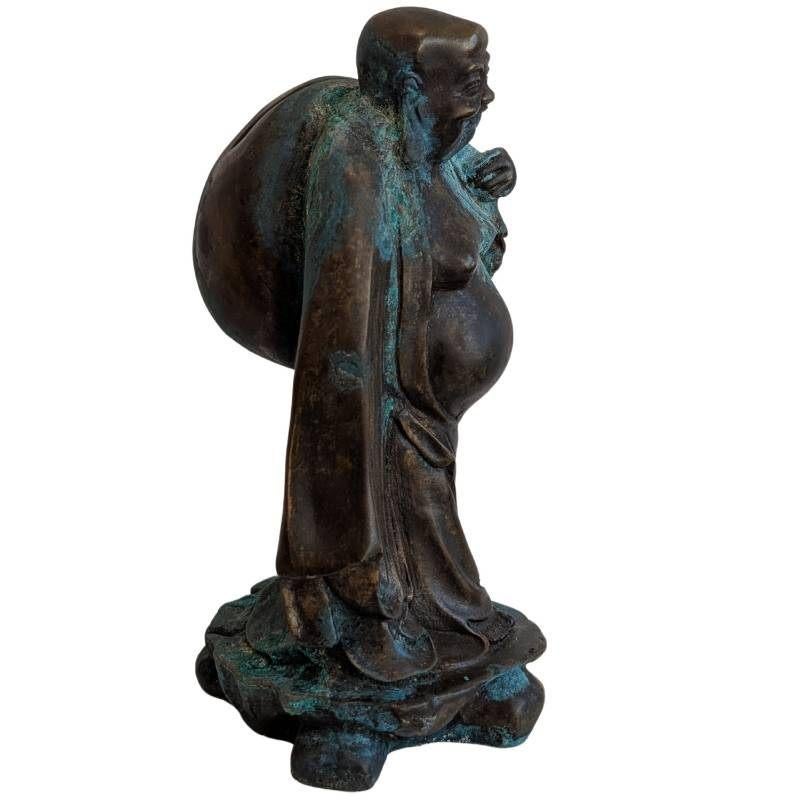 Antiek Chinees bronzen beeld van Hotei, Ophalen of Verzenden, Gebruikt
