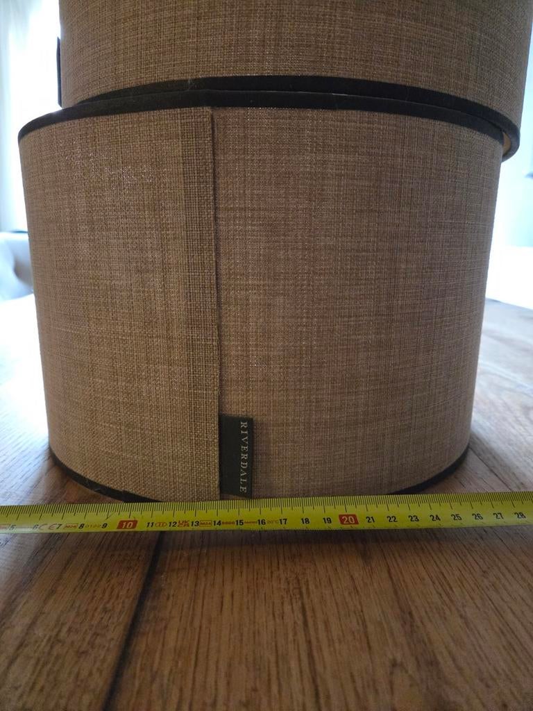 Riverdale Lampenkap Bruin - Set van 2, Ophalen, 25 tot 50 cm, Rond, Bruin