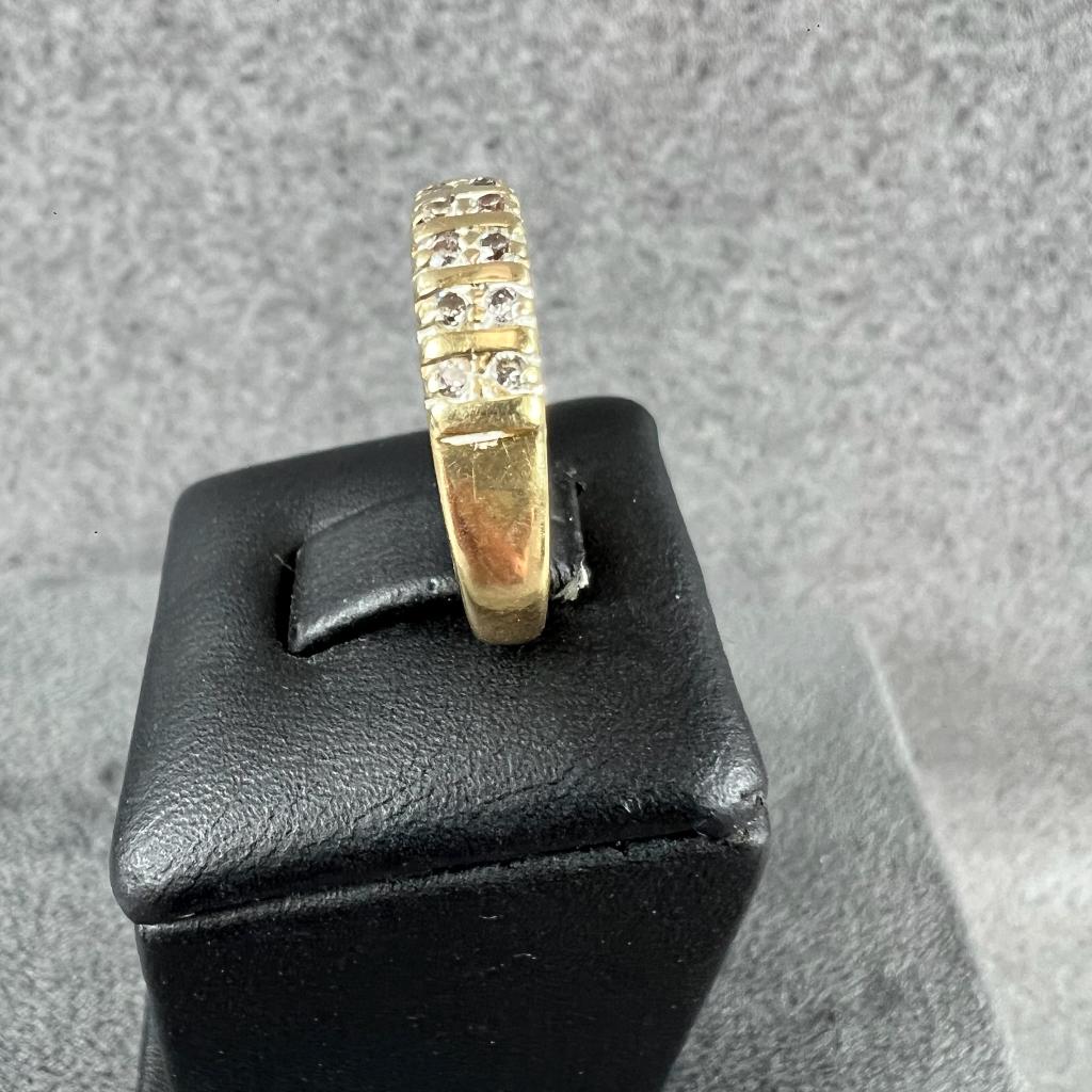 Gouden Ring | 14k* | 2,65g | bandr briljanten |m15,5| 401693, Sieraden, Tassen en Uiterlijk, Ringen, Gebruikt, Ophalen of Verzenden