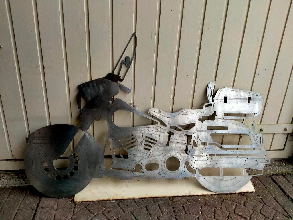 rvs decoratie motor, Huis en Inrichting, Woonaccessoires | Wanddecoraties, Ophalen, Zo goed als nieuw