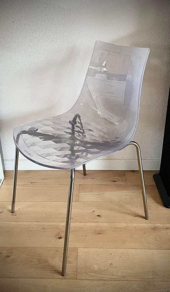Calligaris Ice design eetkamer stoel transparant / “ ijs “, Kunststof, Wit, Design, Ophalen of Verzenden