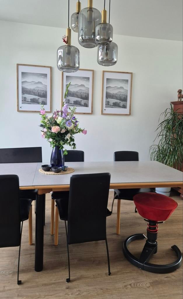 Castelijn uitschuifbare eettafel 255*90 cm., Huis en Inrichting, Tafels | Eettafels, Ophalen, Gebruikt, Rechthoekig, 50 tot 100 cm