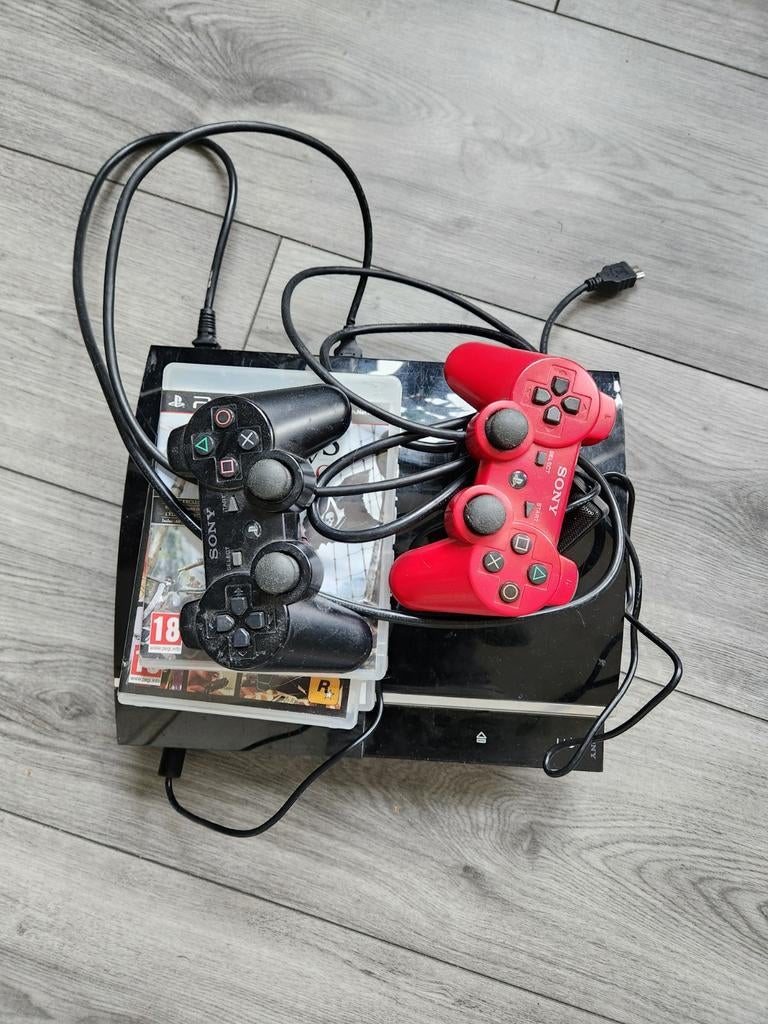 PS3 phat 2 controllers PS3 camera 4 spellen, Phat, Met 2 controllers, Ophalen of Verzenden, 500 GB