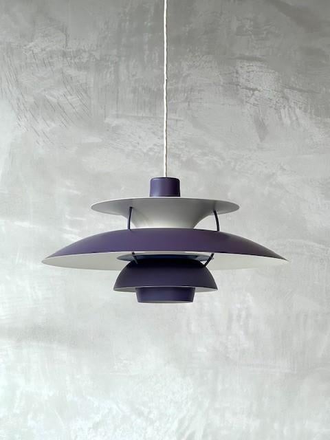 PH5 hanglamp Poul Henningsen Louis Poulsen vintage paars, Ophalen, Gebruikt, Vintage, Metaal