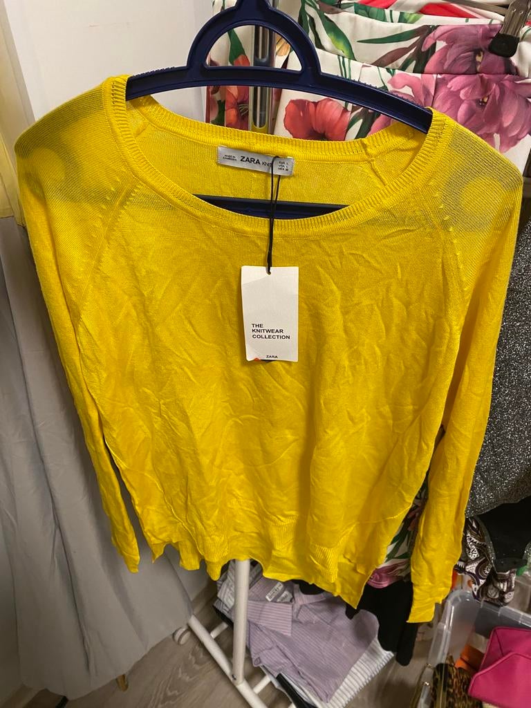 Nieuwe gele trui van Zara - Maat L, Ophalen of Verzenden, Nieuw, Maat 42/44 (L), Geel