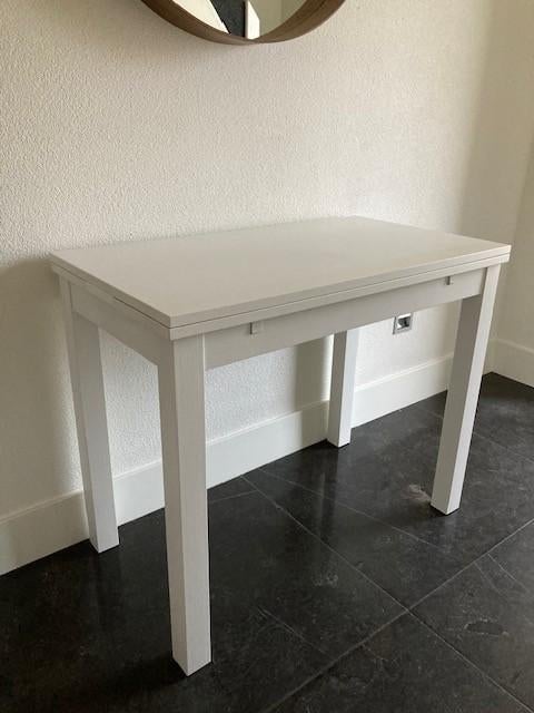 IKEA wit uitschuifbaar tafel Bjursta, Ophalen, Overige materialen, Gebruikt, 50 tot 100 cm