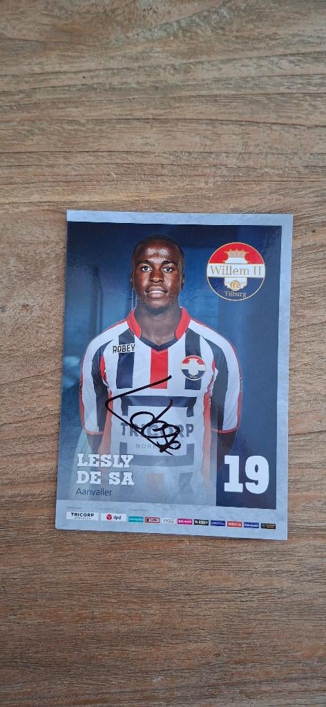 Spelerskaart met handtekening; Lesley de Sa # Willem II Ajax, Ophalen of Verzenden, Nieuw, Willem II, Spelerskaart