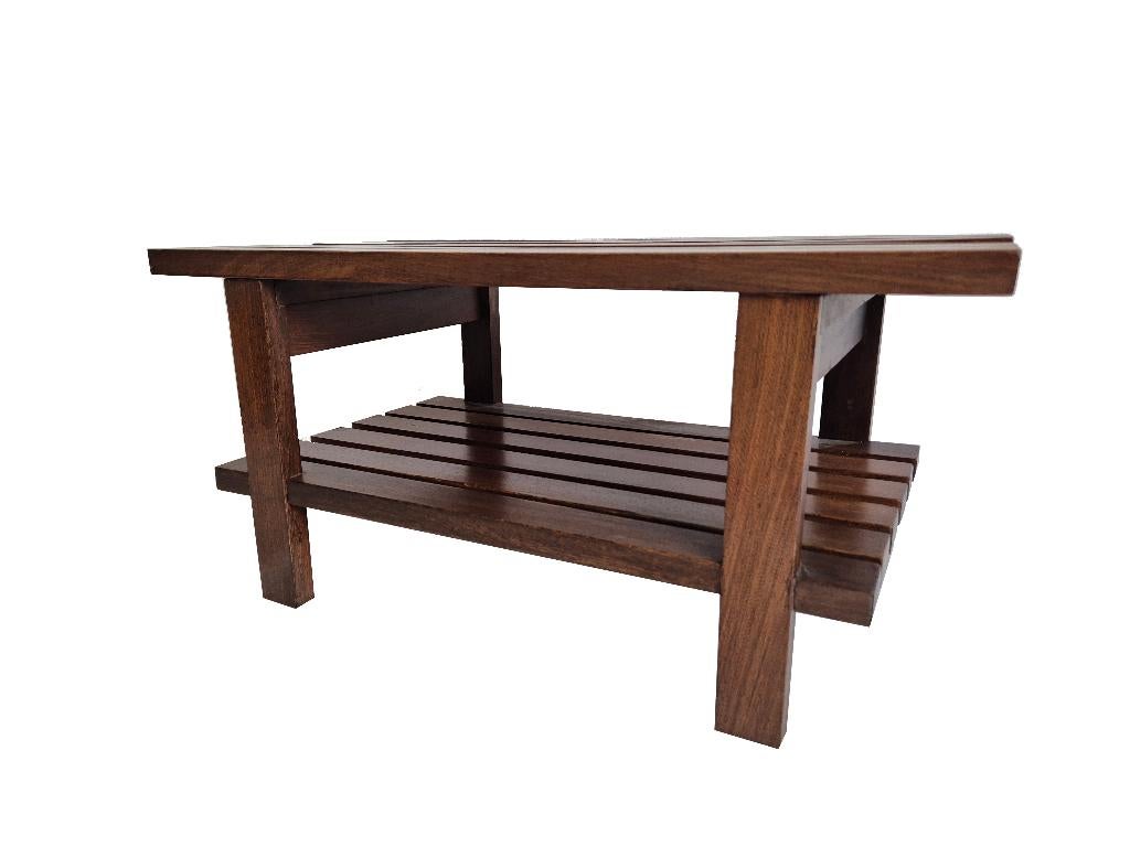Prachtig vintage Wenge Martin visser design slat bench tafel, Ophalen, Gebruikt