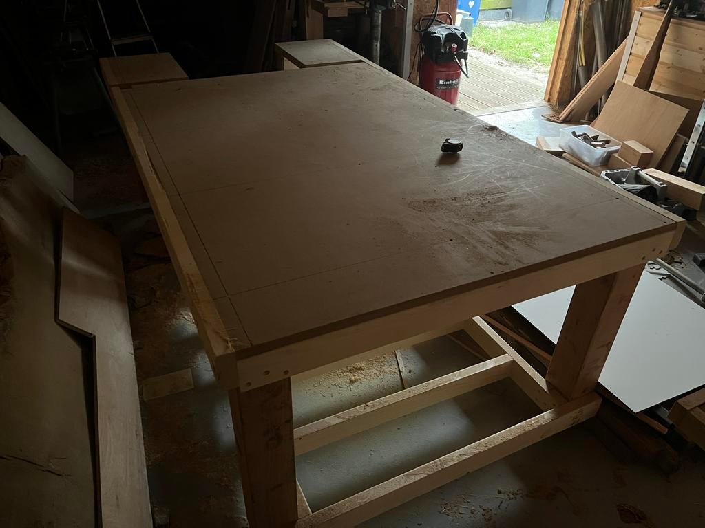 Grote verrijdbare werktafel, Ophalen, Nieuw, 120 tot 170 cm