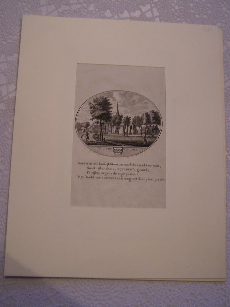 antieke gravure Kijfhoek (nu Zwijndrecht) 1793, Anna Brouwer, Antiek en Kunst, Kunst | Etsen en Gravures, Ophalen of Verzenden