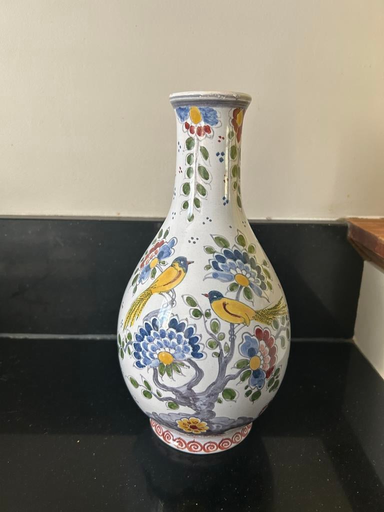 Vaas met vogels. Keramiek Workum. Hoogte 23,5 cm., Ophalen of Verzenden