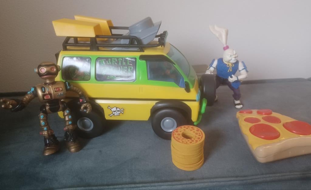 Gave Turtles camper met afstandsbediening & figuren Pizza, Ophalen of Verzenden