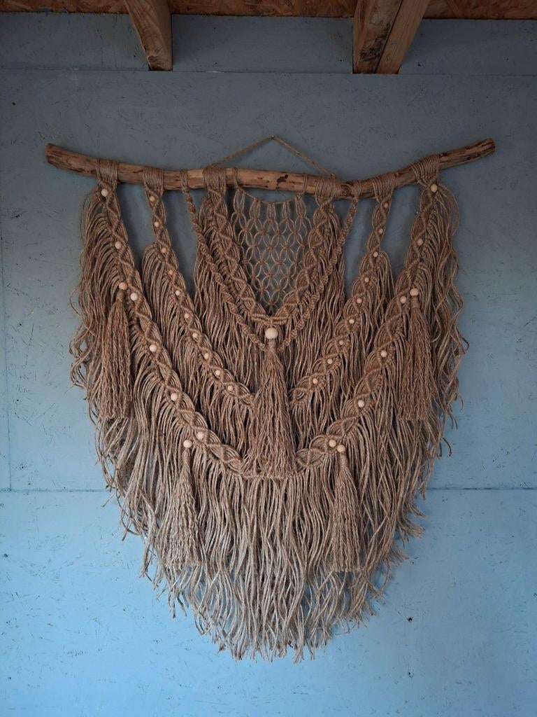 Handgemaakte macrame wandkleed jute touw, Ophalen of Verzenden, Nieuw