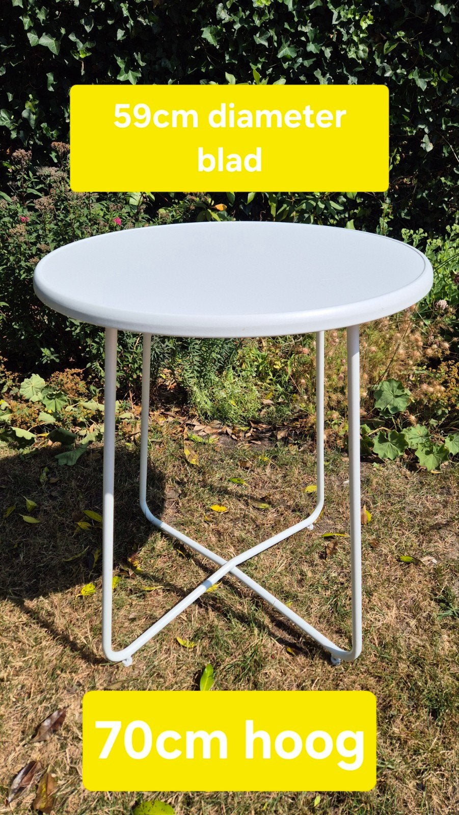 tafel wit buiten, Ophalen