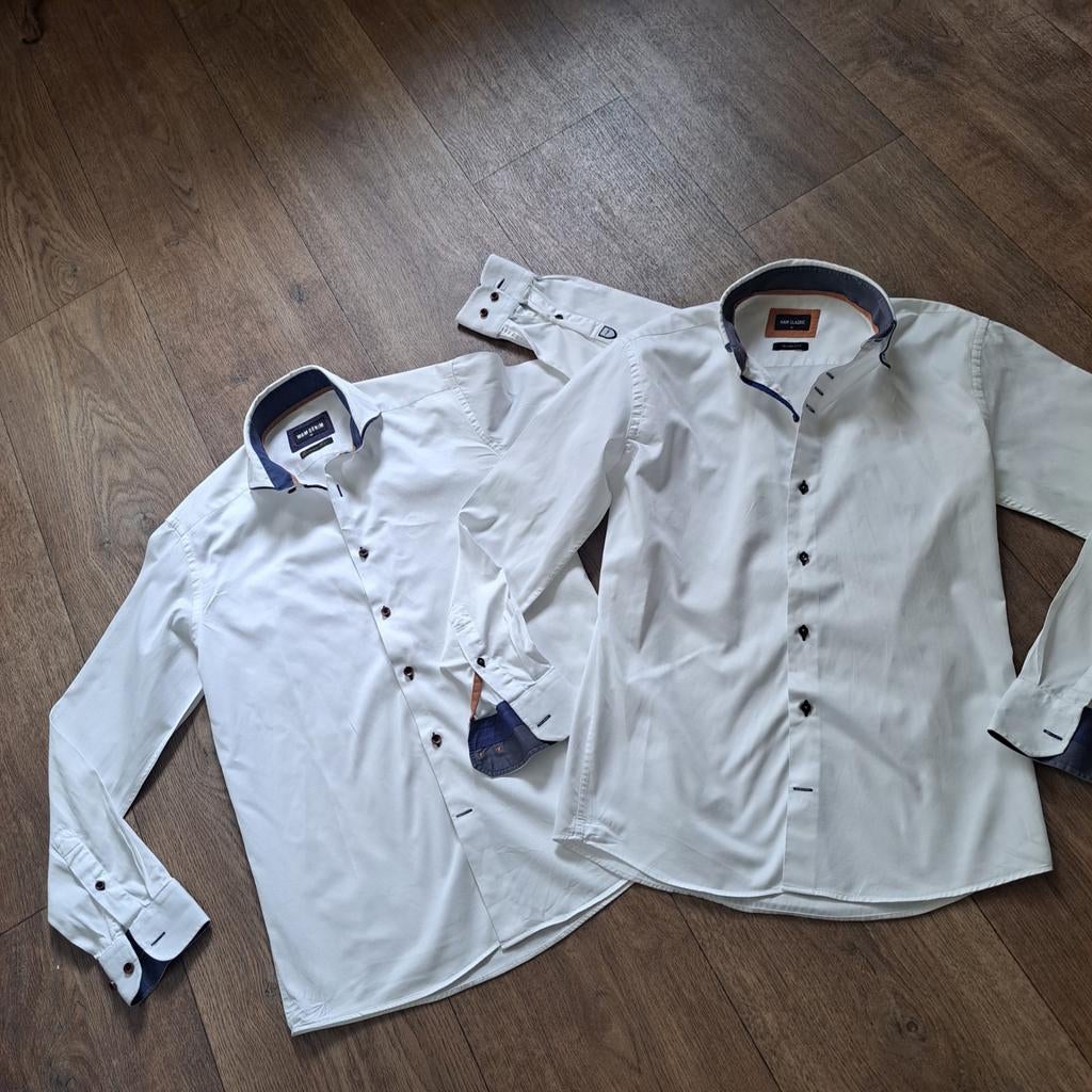 2 WAM DENIM overhemden mt. M wit, Kleding | Heren, Overhemden, Wit, Zo goed als nieuw, Wam Denim, Halswijdte 39/40 (M)