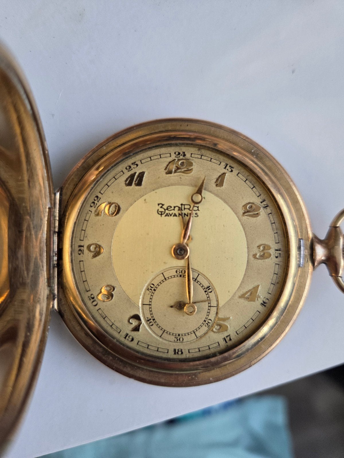 Zentra Gavannes Zakhorloge - Wijzer Los, Overige merken, Zakhorloge, Verguld, 1930 tot 1960