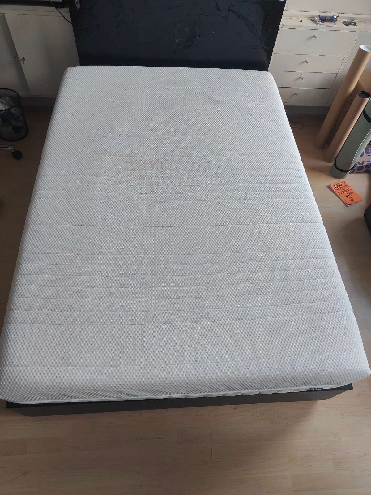 IKEA NORDLI bedframe en ÅNNELAND matras 140x200 cm, Ophalen, Overige materialen, Gebruikt, Wit