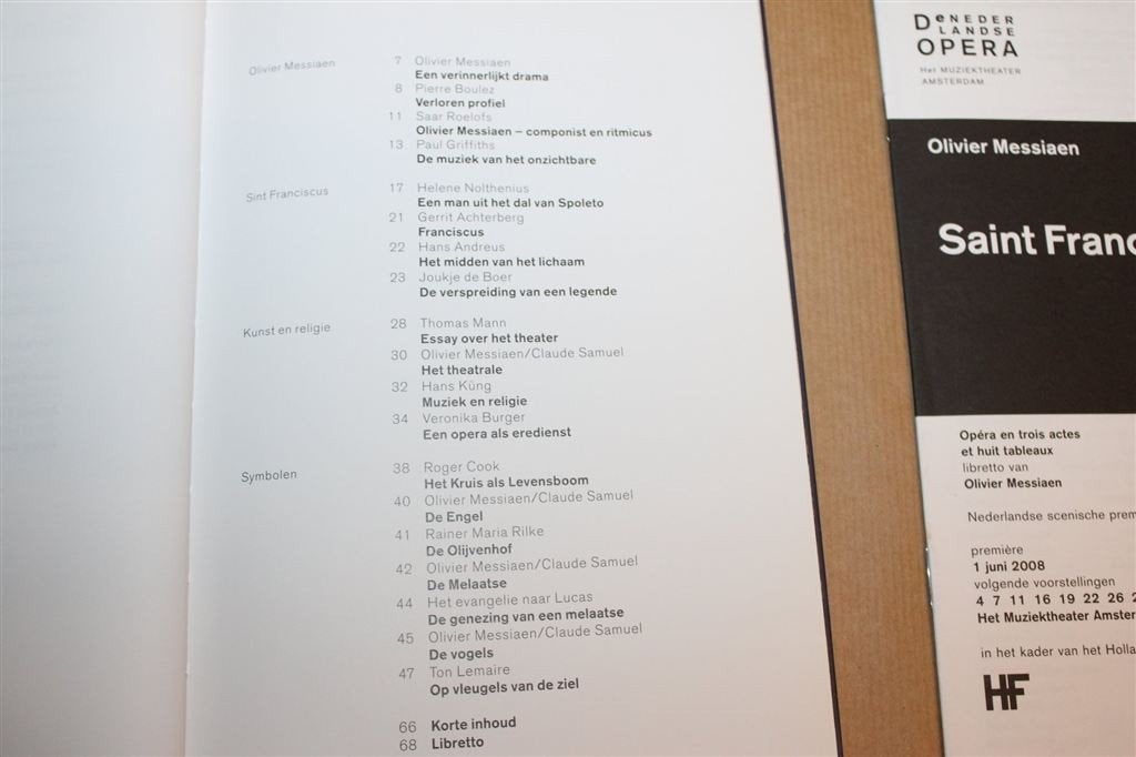 Saint François dAssise — Messiaen Libretto en Achtergrond, Verzenden, Zo goed als nieuw, Artiest
