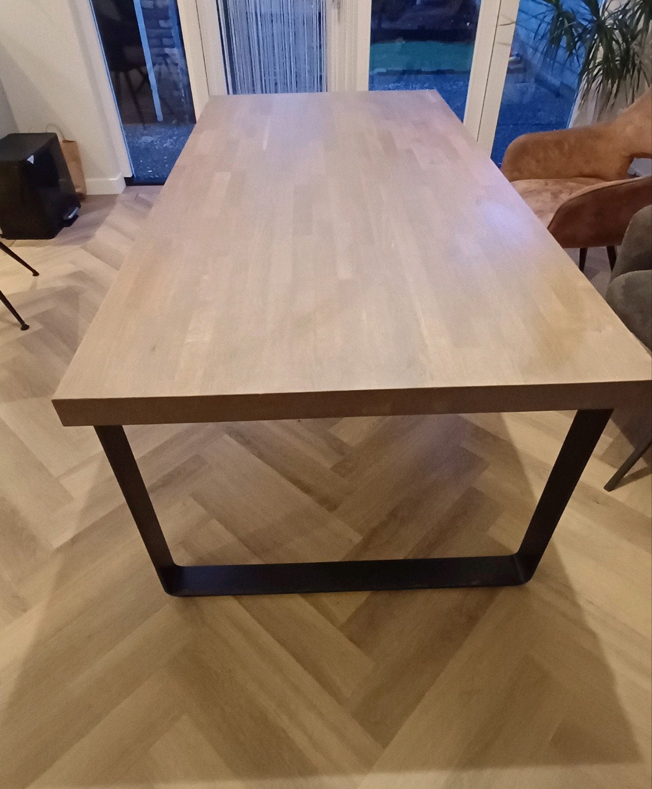 WOOOD Jamie eettafel 180x90 met metalen onderstel, Ophalen, Gebruikt, 50 tot 100 cm, 150 tot 200 cm