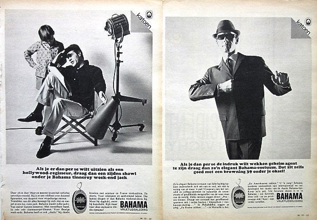 50+ vintage reclames kleding mode 54-71 fashion ondergoed, Ophalen of Verzenden, Gebruikt