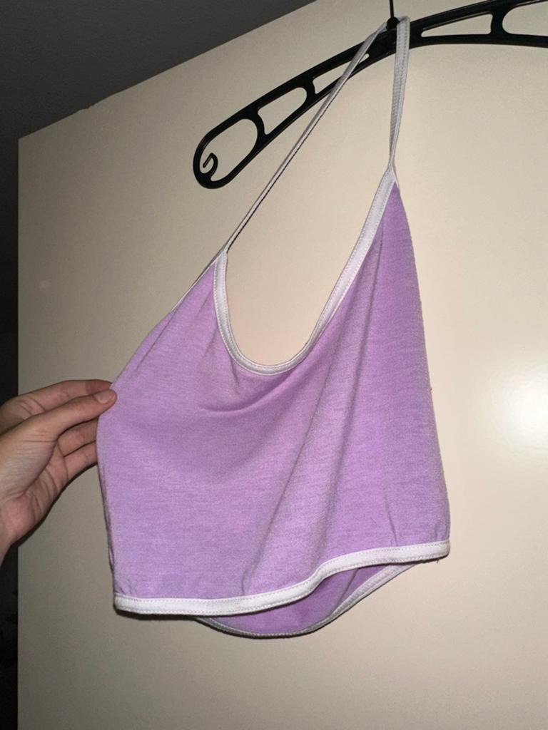 Dames lila crop top, Kleding | Dames, Tops, Paars, Ophalen of Verzenden, Zo goed als nieuw, Zonder mouw