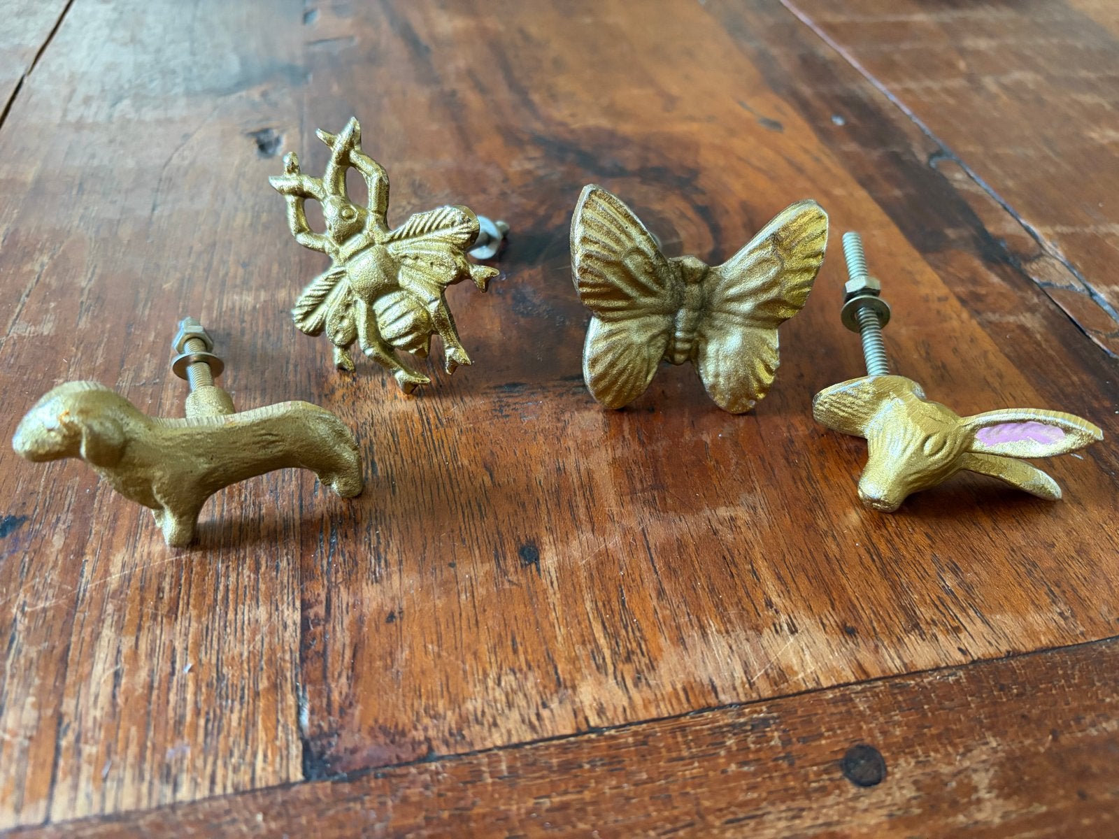 4 gouden deurknoppen van Xenos - Nieuwstaat, Ophalen, Zo goed als nieuw, Goud, Metaal