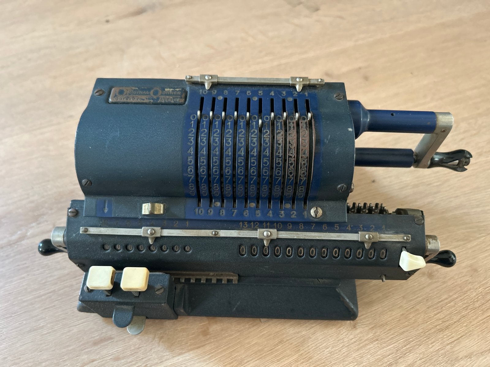 Zware Mechanische rekenmachine antiek, Ophalen of Verzenden