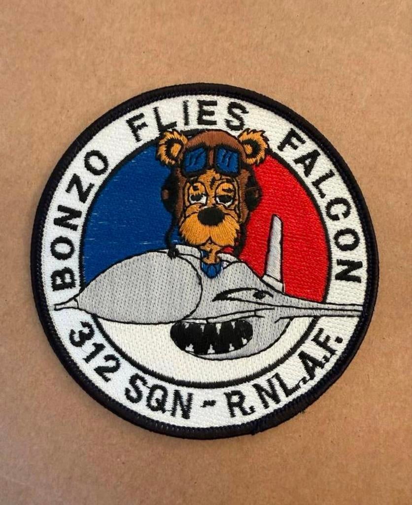 312 Squadron 'Bonzo Flies Falcon' F-16 Patch - R.N.N.L.A.F., Ophalen of Verzenden, Zo goed als nieuw