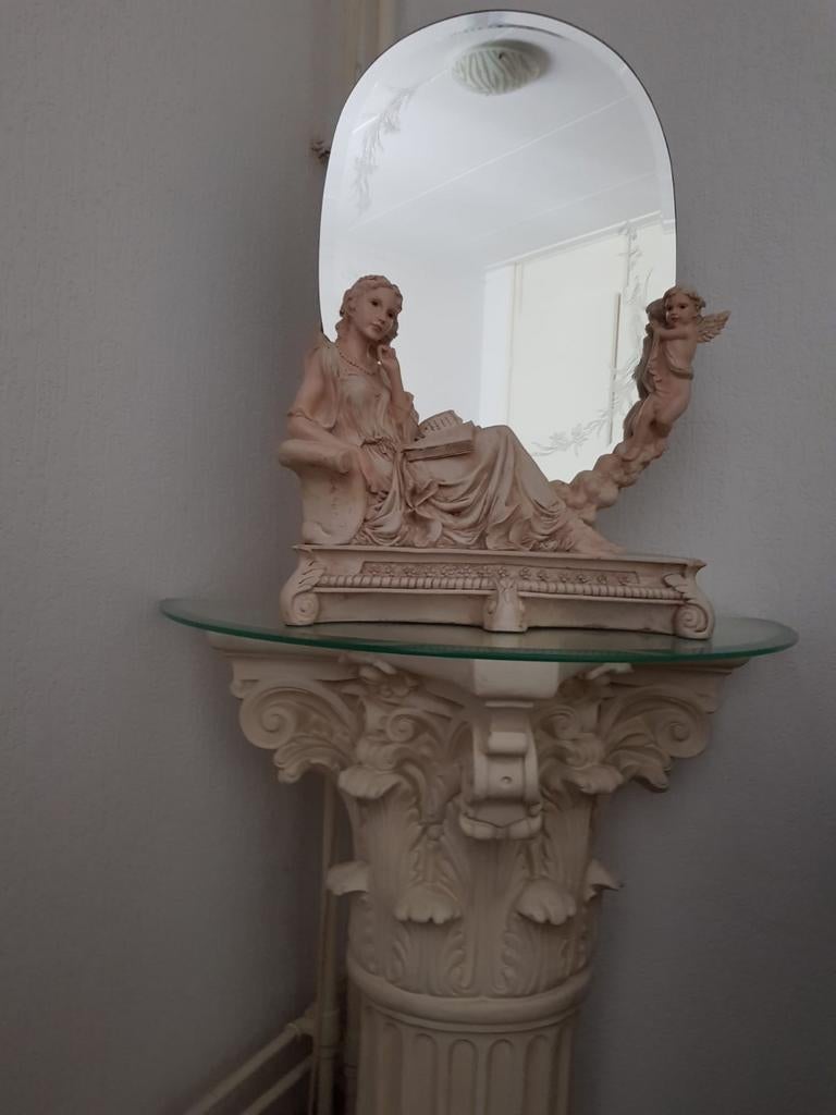 Zuil met spiegel en lamp, Ophalen of Verzenden