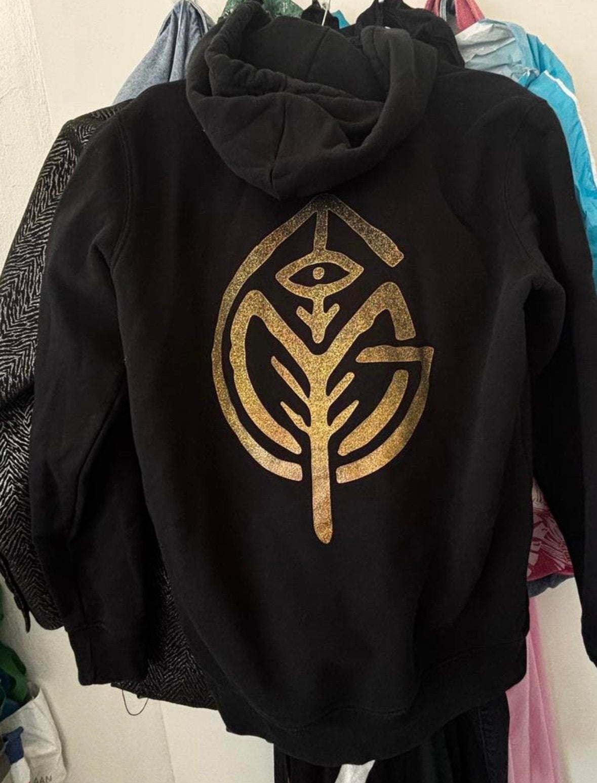 Mystic Garden hoody maat M/L( dames en heren ), Ophalen of Verzenden, Zo goed als nieuw, Maat 48/50 (M), Zwart